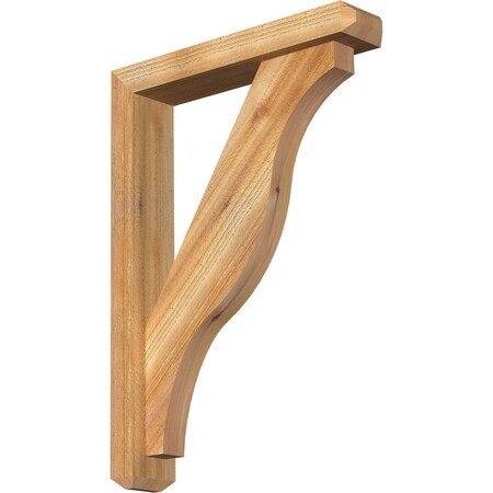 Ekena Millwork Funston Craftsman Rough Sawn Bracket w/ Offset Brace, Western Red Cedar, 4"W x 20"D x 28"H BKT0402X20X28FST04RWR